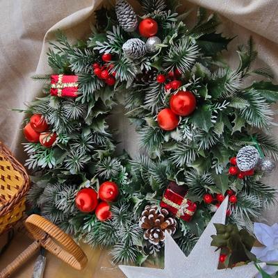 Christmas Decor - Faux pine garland - wreath making supplies - and more