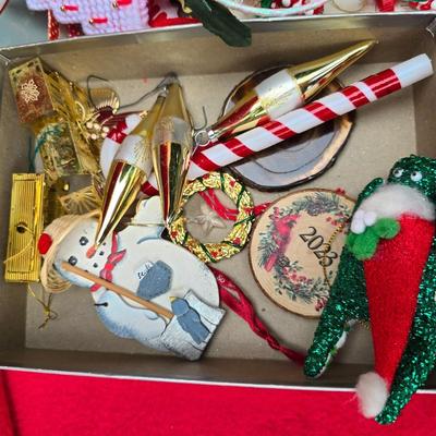 Lots of Christmas Decor - ornaments - collectibles - snowmen -10" fiber optic Santa - candles and more