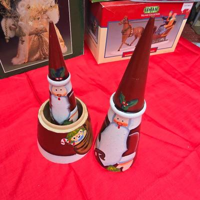 Lots of Christmas Decor - ornaments - collectibles - snowmen -10" fiber optic Santa - candles and more