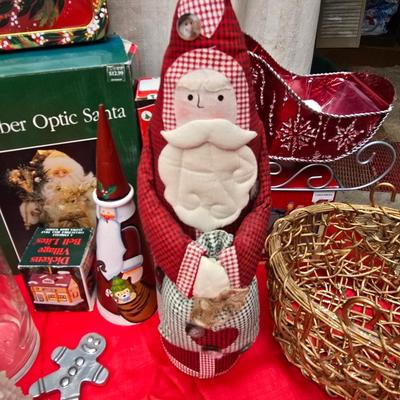 Lots of Christmas Decor - ornaments - collectibles - snowmen -10" fiber optic Santa - candles and more