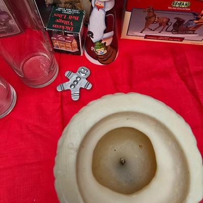 Lots of Christmas Decor - ornaments - collectibles - snowmen -10" fiber optic Santa - candles and more