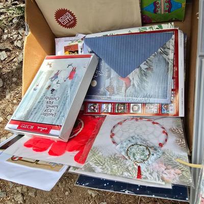 Wrapping paper - Bows - Gift labels - Greeting cards in two long lidded totes and more !