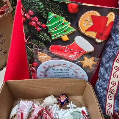 Faux Christmas tree - Ornaments - Christmas Decor - porcelain carousel horse and more