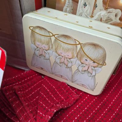Faux Christmas tree - Ornaments - Christmas Decor - porcelain carousel horse and more