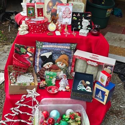 Faux Christmas tree - Ornaments - Christmas Decor - porcelain carousel horse and more