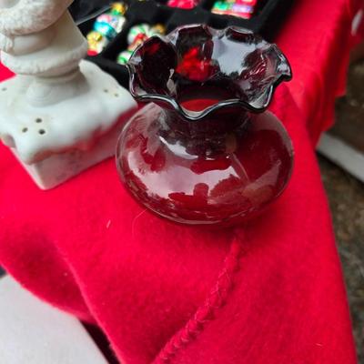 Faux Christmas tree - Ornaments - Christmas Decor - porcelain carousel horse and more