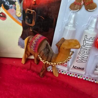 Faux Christmas tree - Ornaments - Christmas Decor - porcelain carousel horse and more