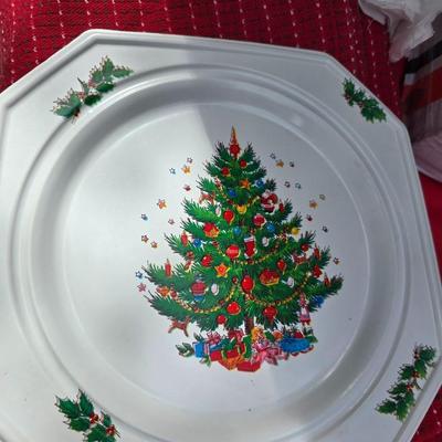 Faux Christmas tree - Ornaments - Christmas Decor - porcelain carousel horse and more