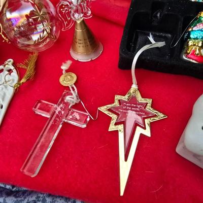 Faux Christmas tree - Ornaments - Christmas Decor - porcelain carousel horse and more