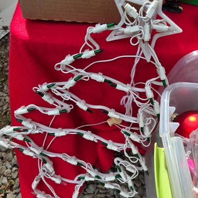 Faux Christmas tree - Ornaments - Christmas Decor - porcelain carousel horse and more