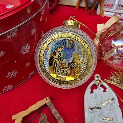 Faux Christmas tree - Ornaments - Christmas Decor - porcelain carousel horse and more