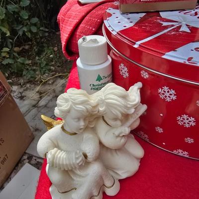 Faux Christmas tree - Ornaments - Christmas Decor - porcelain carousel horse and more