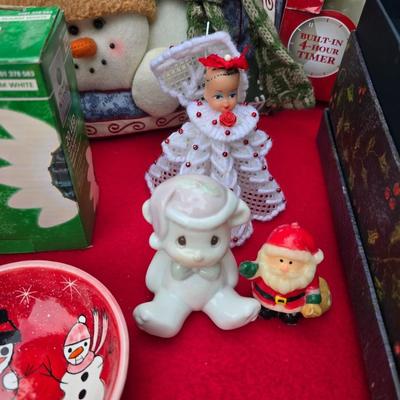 Faux Christmas tree - Ornaments - Christmas Decor - porcelain carousel horse and more