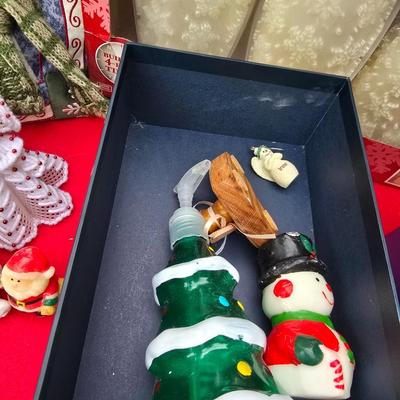 Faux Christmas tree - Ornaments - Christmas Decor - porcelain carousel horse and more