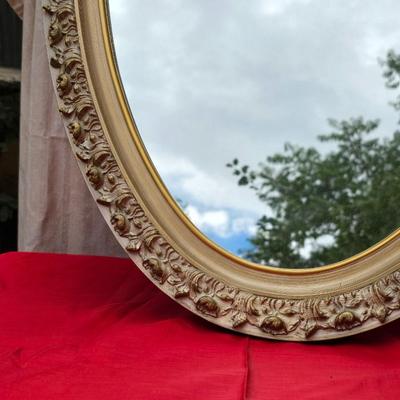 Vintage Gold framed oval mirror