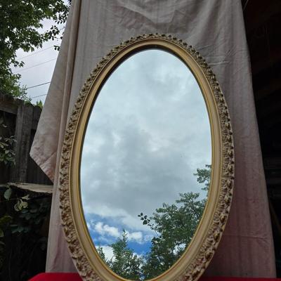 Vintage Gold framed oval mirror