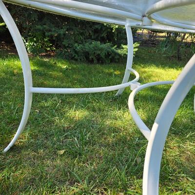 White plexi Glass table with hard plastic top