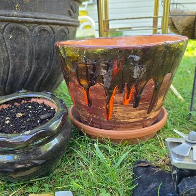 Flowerpots and Sprinklers with a brass plant stand