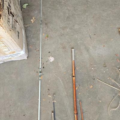 Fishing rods and portable shovel