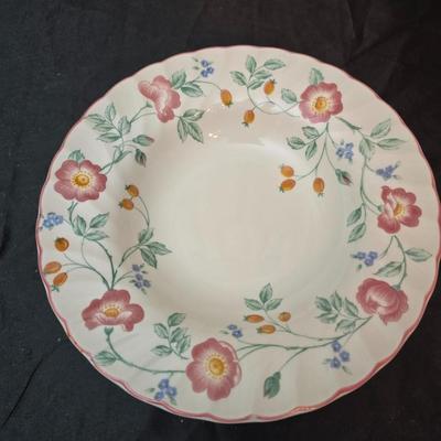 Bonjour Casserole dish and a partial set of Churchill dinnerware