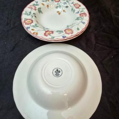 Bonjour Casserole dish and a partial set of Churchill dinnerware