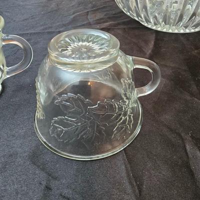 Punch Bowl and Glasses with cup hooks
