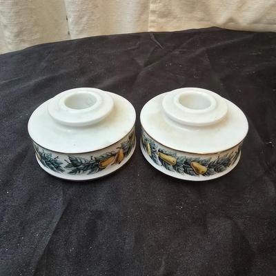 Porcelain glassware - vases - candle holders - sugar dish - small mugs and more