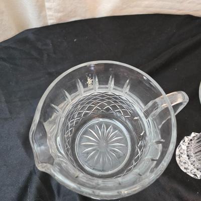 Decorative Clear Glass wear - Avon vase - glass blown swan - heavy pitcher and more