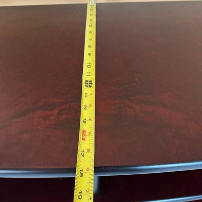 Solid Wood 4-Tier AV Media Stand – Cherry Finish on Casters