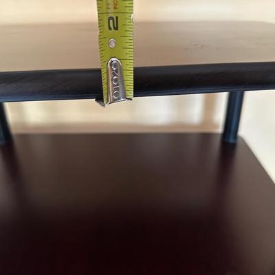 Solid Wood 4-Tier AV Media Stand – Cherry Finish on Casters