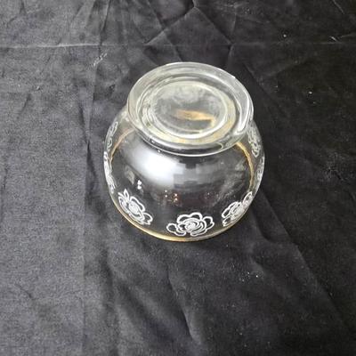 Vintage pressed and etched glassware - covered candy dish - Avon vase - etched bowl and more