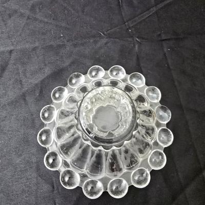 Vintage Imperial glass Candlewick glass - Boopie glassware - small plates, platter, cups and a candle holder