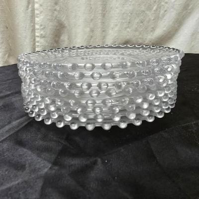 Vintage Imperial glass Candlewick glass - Boopie glassware - small plates, platter, cups and a candle holder