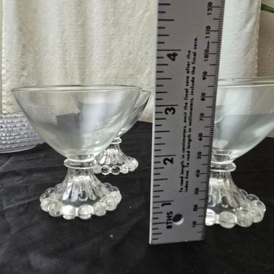 Vintage Imperial glass Candlewick glass - Boopie glassware - small plates, platter, cups and a candle holder