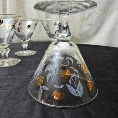 Autumn leaf Libbey glassware 8 stemmed glasses