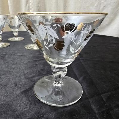 Autumn leaf Libbey glassware 8 stemmed glasses