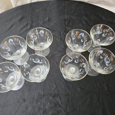 Autumn leaf Libbey glassware 8 stemmed glasses