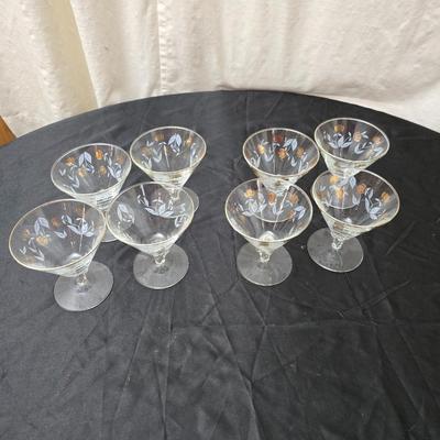 Autumn leaf Libbey glassware 8 stemmed glasses