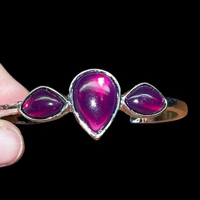 Silver Tone Purple Cuff Bracelet