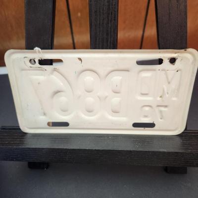 Vintage 1970 Maryland Motorcycle License Plate B867 Man Cave Garage