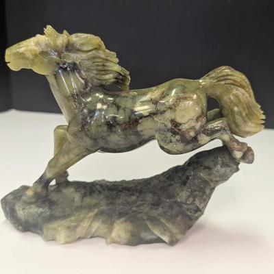 Vintage Hand Carved Steatite Stone Horse Figure