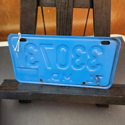 Vintage 1971 Maryland Motorcycle License Plate 33073 Man Cave Garage