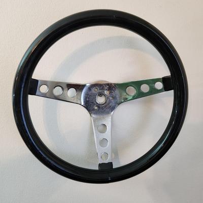 Vintage 3 Spoke Steering Wheel 12" Diameter Rat Rod Race Car Man Cave