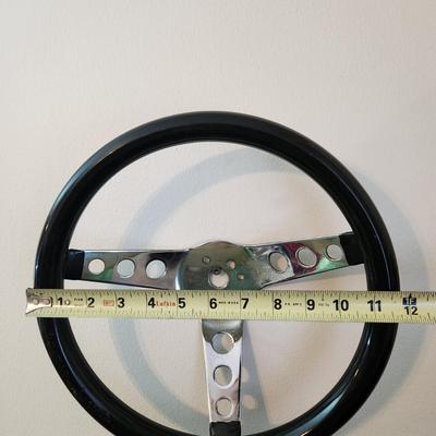 Vintage 3 Spoke Steering Wheel 12" Diameter Rat Rod Race Car Man Cave