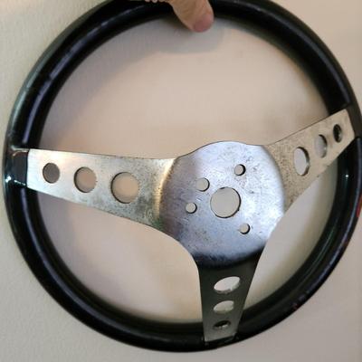 Vintage 3 Spoke Steering Wheel 12" Diameter Rat Rod Race Car Man Cave