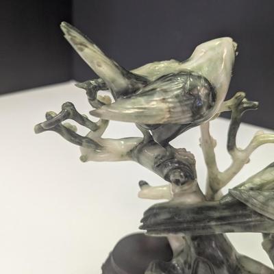 Vintage Soapstone Carved Birds on a Branch Statuette (See Note Below)