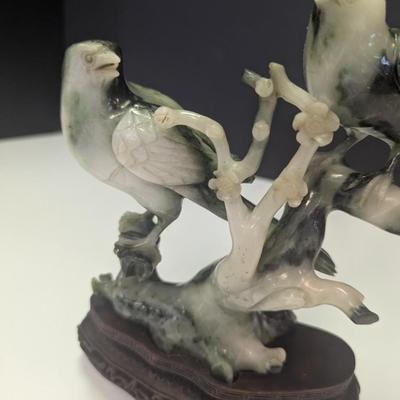 Vintage Soapstone Carved Birds on a Branch Statuette (See Note Below)