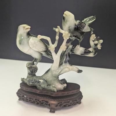 Vintage Soapstone Carved Birds on a Branch Statuette (See Note Below)