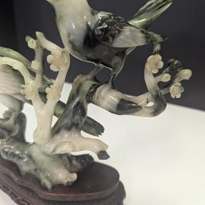 Vintage Soapstone Carved Birds on a Branch Statuette (See Note Below)