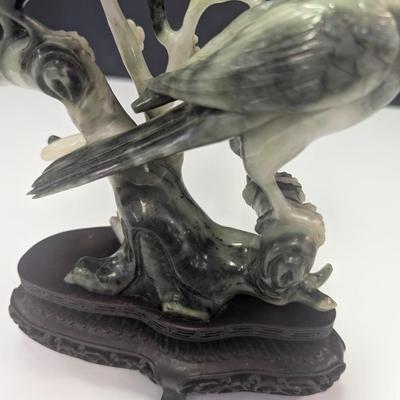 Vintage Soapstone Carved Birds on a Branch Statuette (See Note Below)